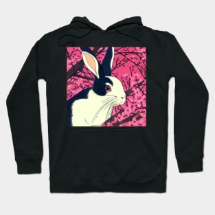 Cute Dutch Bunny Rabbit Blossoms of Cherry Flowers Hoodie